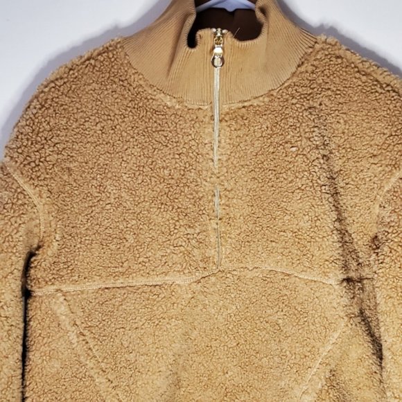 NWT Joy Lab 1/4 Zip Up Pullover, Cappuccino - Picture 2 of 4